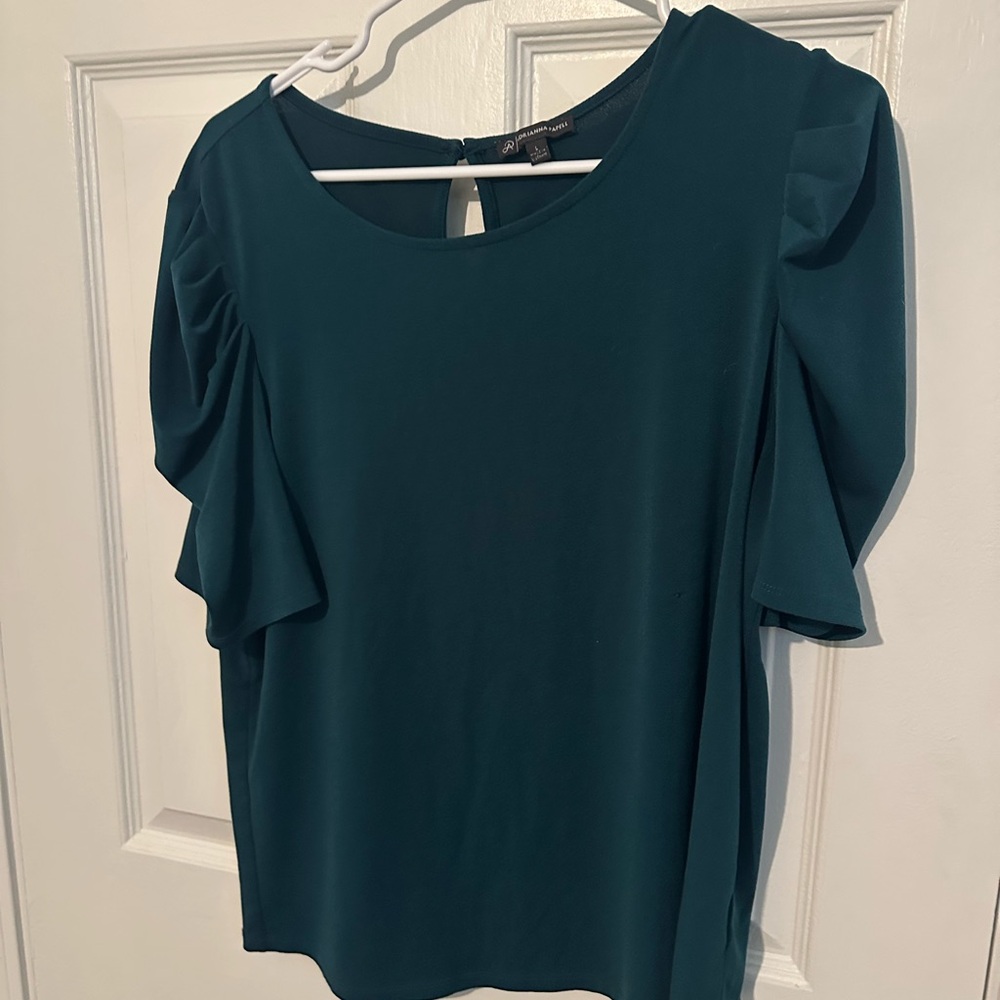 Adrianna Papell Deep Green Blouse